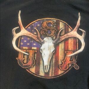 USA Skull Antler Graphic Tee